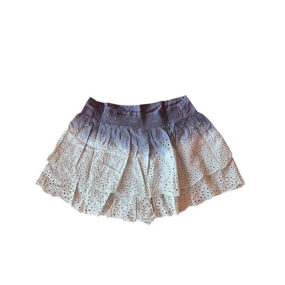 Raga XS Womens Blue Ombre Layered Lace Embroidered Mini Skort - Picture 1 of 5